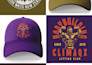 design vintage hat patch, round sticker, badge, or retro logo